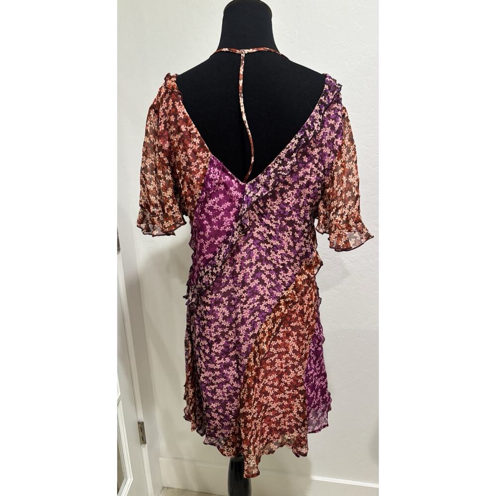 NWT ANTHROPOLOGIE Pink Floral Print Mini Dress SZ Medium MSRP $148 - Picture 5 of 6